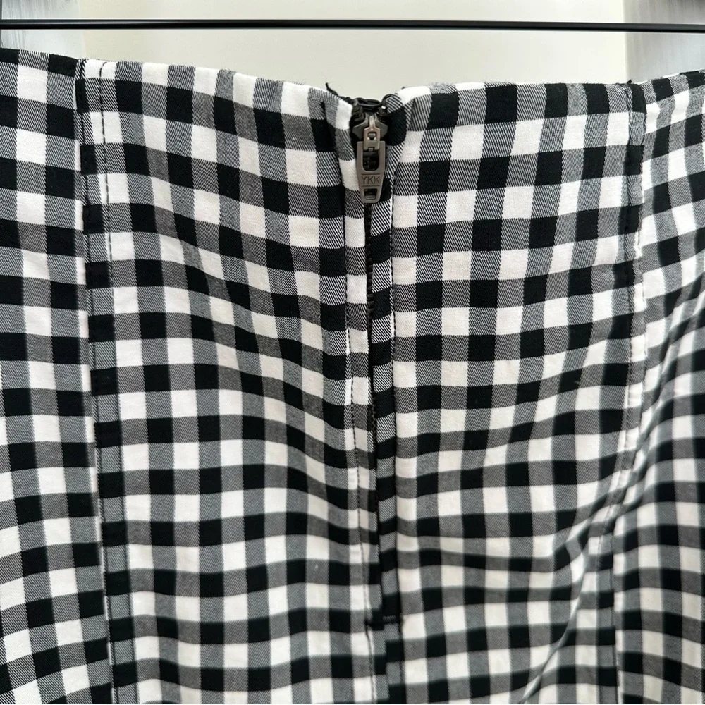 NWT Free People Modern Femme Black/White Gingham Mini Skirt Size 8